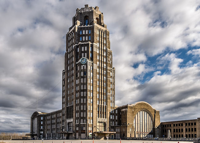 Buffalo Central Terminal, in Buffalo, New York, United States. The Buffalo Central Terminal complex includes an iconic Art Deco office tower, 2017. Photo: Joe Casico