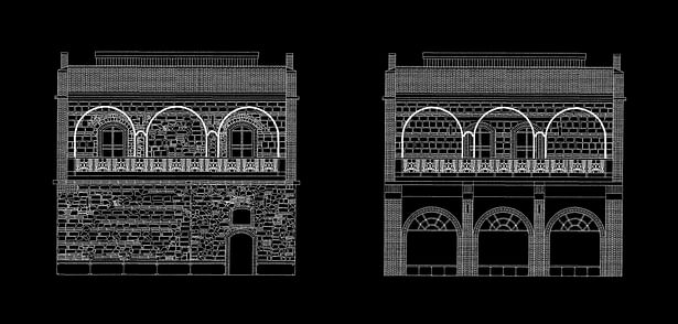Project of restoration of the two facades near the hill