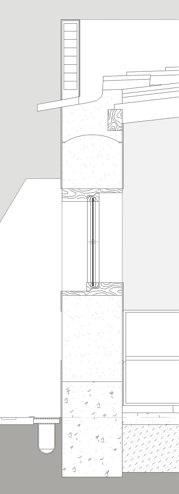 pormenor construtivo de uma parede de taipa