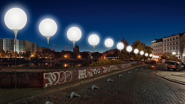 Visualization of the Lichtgrenze at Engelbecken; © Kulturprojekte Berlin_WHITEvoid / Christopher Bauder; Photo: Daniel Büche