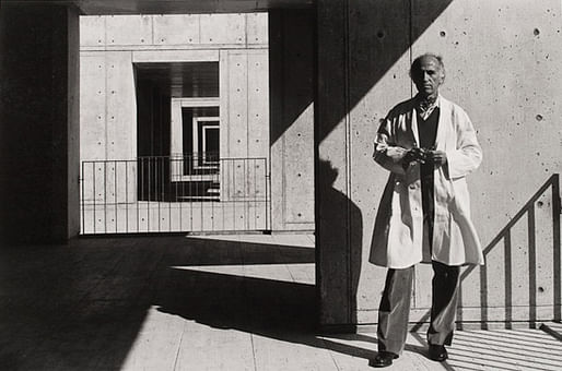 Jonas Salk—photographed at his eponymous institute in 1975—worked with Louis Kahn on the design of the nonprofit scientific research center