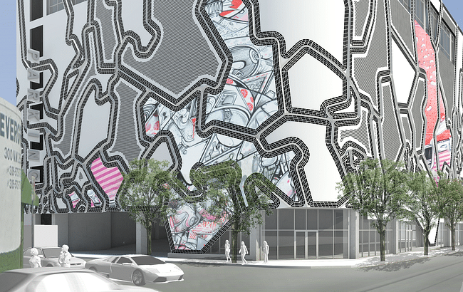 Faulders Studio's facade for the Wynwood Parking Garage and Mixed-Use Building (courtesy Faulders Studio).