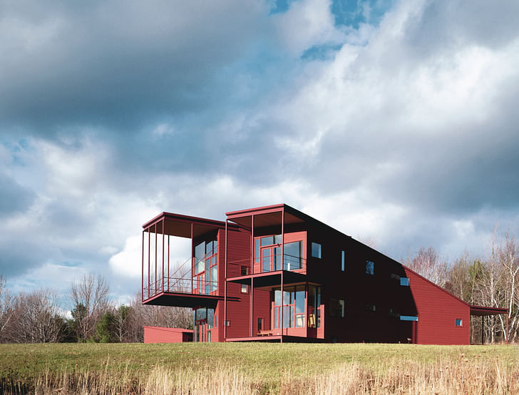 Y- House, Catskills, New York, 1997-1999; branching form from one-story entry, 1999. Photo credit: © Paul Warchol