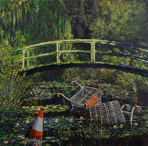 Banksy, “Show Me The Monet”, 2005. Image courtesy of Lazinc.