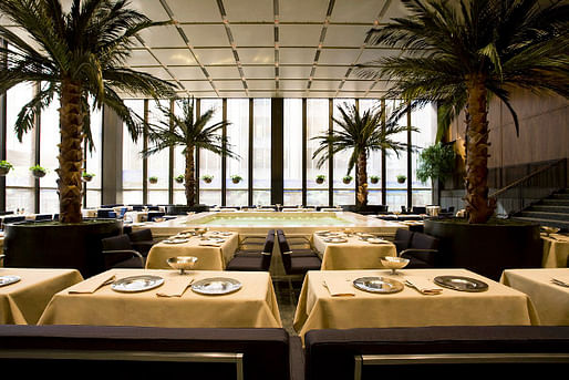 The Pool Room inside the NYC Four Seasons restaurant housed in the Seagram Building. (Image via fourseasonsrestaurant.com)