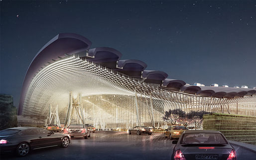Proposal for Taiwan Taoyuan International Airport's new Terminal 3, designed by Rogers Stirk Harbour + Partners, Ove Arup and Partners Hong Kong Limited.