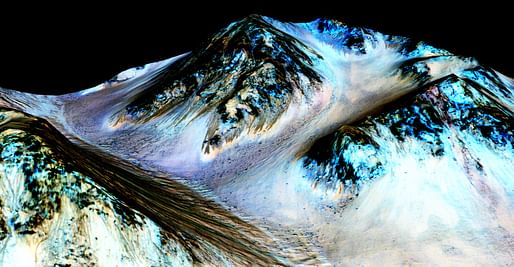 "These dark, narrow, 100 meter-long streaks called recurring slope lineae flowing downhill on Mars are inferred to have been formed by contemporary flowing water. Recently, planetary scientists detected hydrated salts on these slopes at Hale crater, corroborating their original hypothesis that the streaks are indeed formed by liquid water." Credits: NASA/JPL/University of Arizona