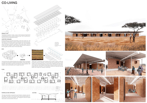 4th prize winner “Co-Living” in Burkina Faso by Quan Dao and Quang Ngo from Hanoi Architectural University. Image courtesy UIA.