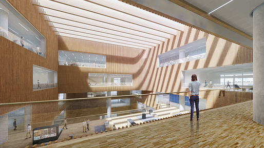 Reading plaza on floor 6. Image: Schmidt Hammer Lassen Architects.