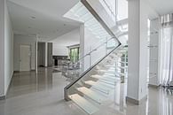 Floating Glass Staircase with LED Lighting