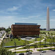 GGN’s landscape design for the National Museum of African American History and Culture situates the building on the National Mall, adjacent to the Washington Monument. (Photo credit: Andrew Moore)