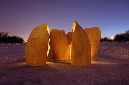 Patkau Architects, Ice skating shelters, Winnipeg, 2012. Photo © Patkau Architects. 