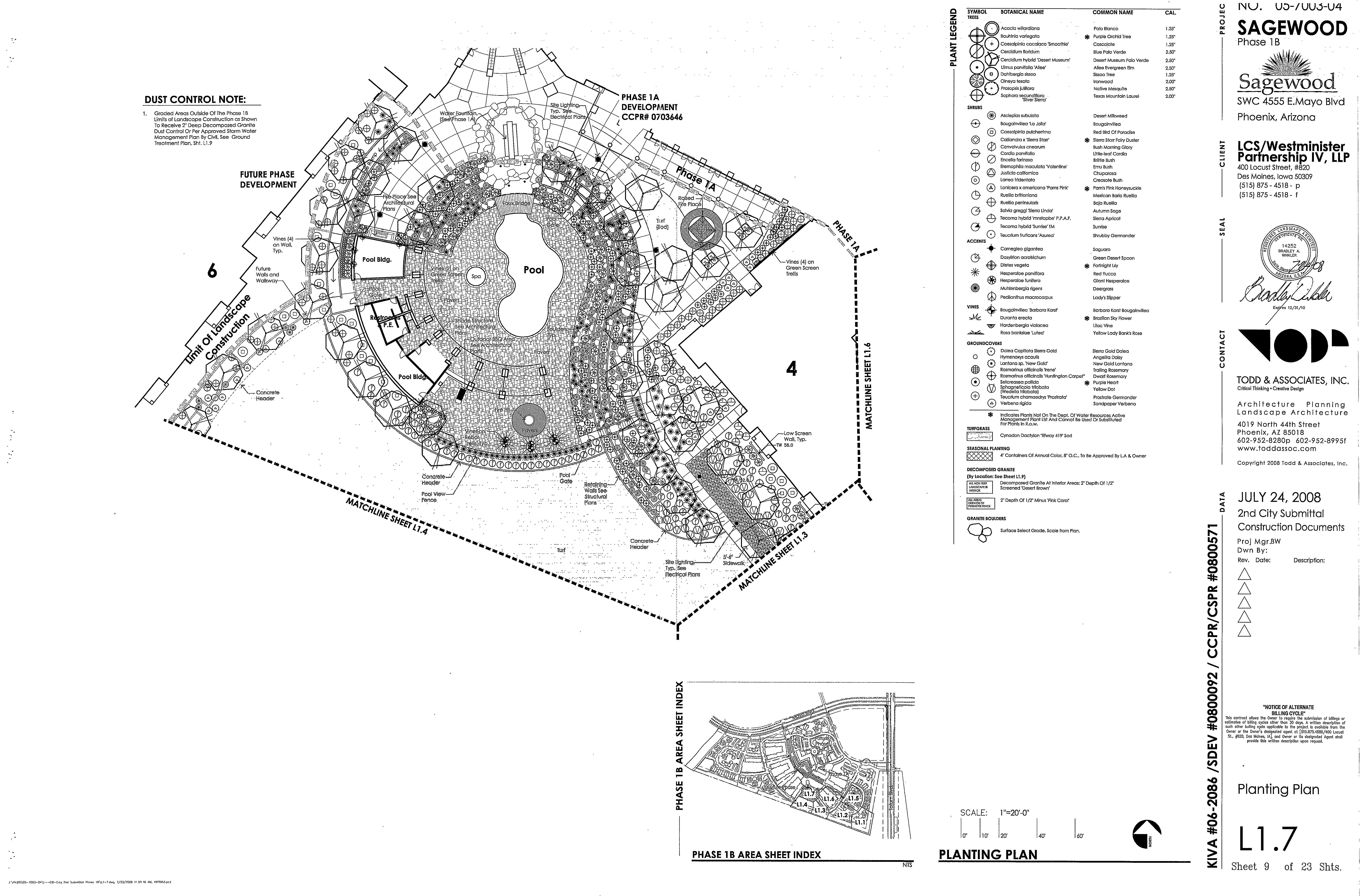 Planting plan of community pool