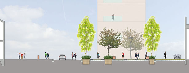 Crown Street London Home Zone Mixed Use Public Realm Residential Landscape Rendered Section Public Square EW
