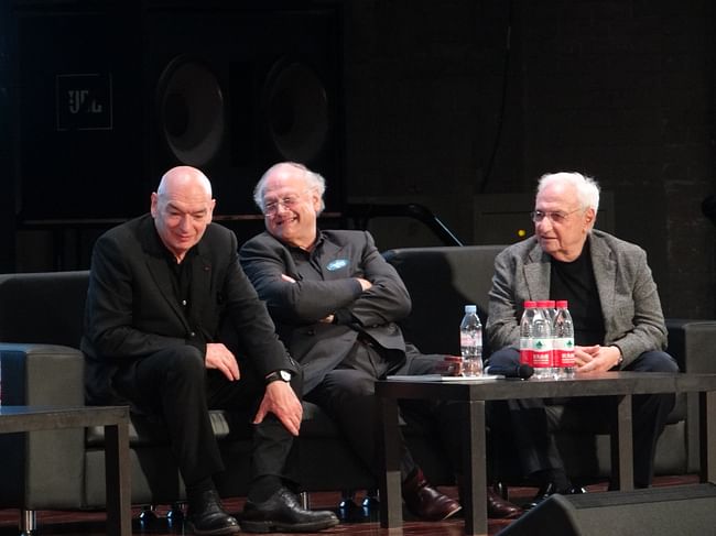 Jean Nouvel, Glenn Murcutt and Frank Gehry at Tsinghua University