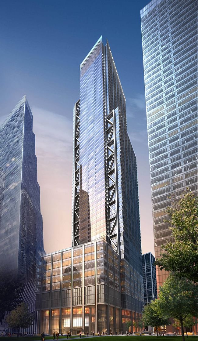 Rendering of what the completed 1,079-ft 3 WTC tower will look like. (Image: Silverstein Properties)