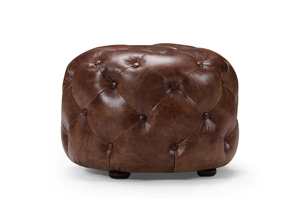 Chesterfield Leather Ottoman - Rose and Moore