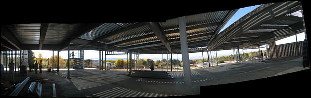 Construction View of steel framing looking west