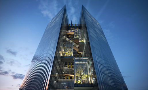 Commercial Bank Headquarters Project by Aedas, located in Taichung, TW. Image: Aedas.