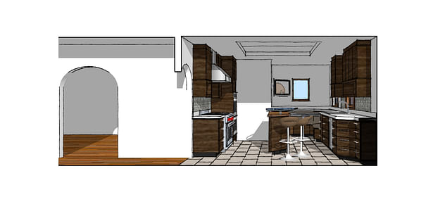 Proposed Kitchen West Perspective Vignette