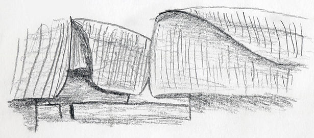 Drawing of Parcca Della Musica by Renzo Piano
