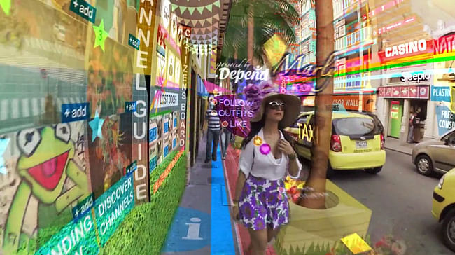 Still from Keiichi Matsuda's future vision, Hyper-Reality.