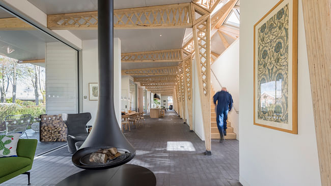 Inside Norman Foster's Maggie's Center, which is also home to bespoke furniture designed by the Lord and Mike Holland. Photo: Nigel Young / Foster + Partners