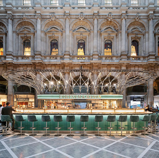 The Fortnum's Bar and Restaurant at The Royal Exchange in London, UK by Universal Design Studio © Andrew Meredith.