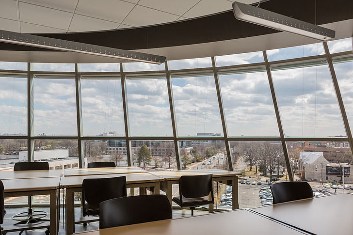 View from inside the building that will house the Michael Graves School of Architecture. Image courtesy of Kean University.