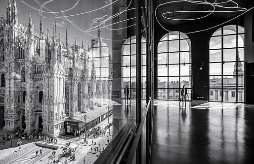 Sense of Place — Project: The Piazza Duomo from the Arengario Balconi of the Palazzo dell'Arengario, Museo del 900 in Milan, Italy by Italo Rota and Fabio Fornasari. Photographer: Marco Tagliarino