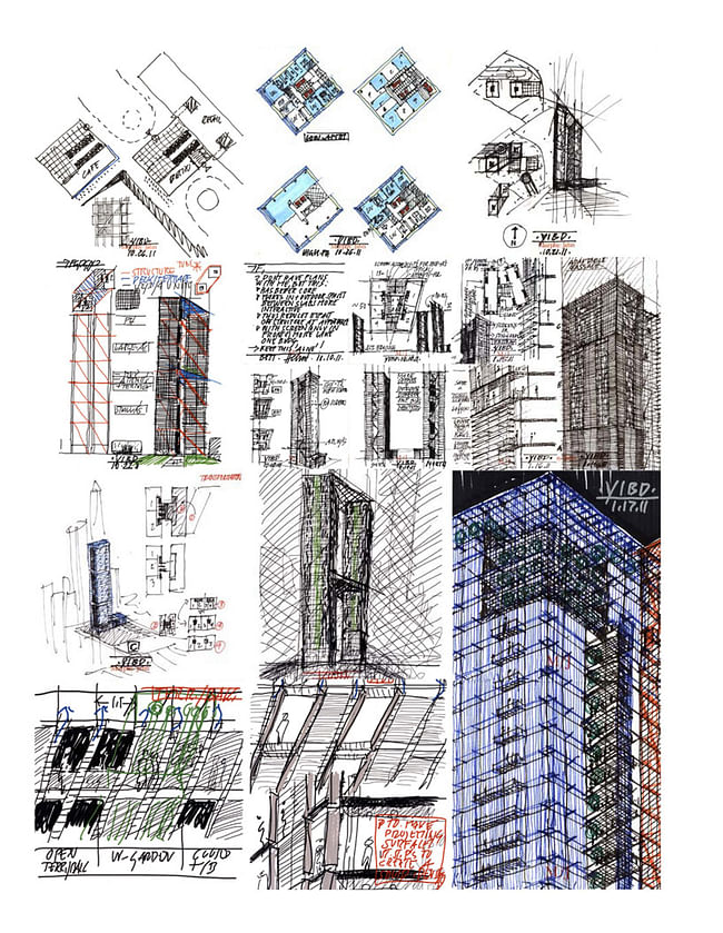 Sketches (Image: Murphy/Jahn Architects)