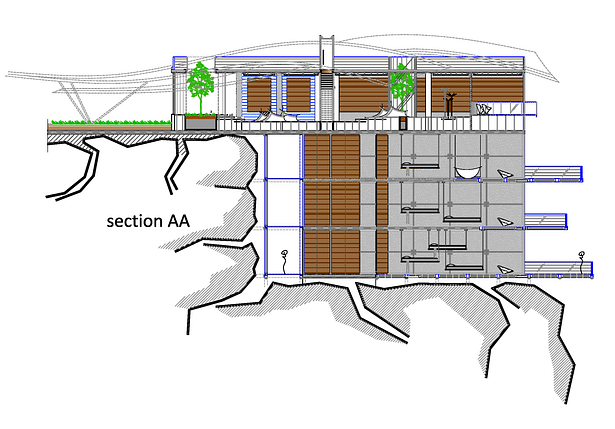 Section AA (bedrooms and display are)