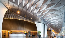 Architects Design Incredible Serpentine Awning With Diamond Shaped Alucobond® PLUS Panels