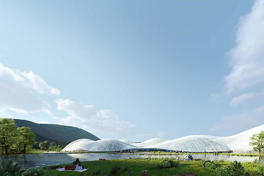 Rendering of SANAA's winning 'Clouds on the Sea' entry for the new Shenzhen Maritime Museum. Image: SD-Agencies.