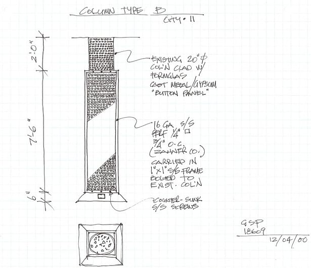 Preliminary hand sketch - column design study 2