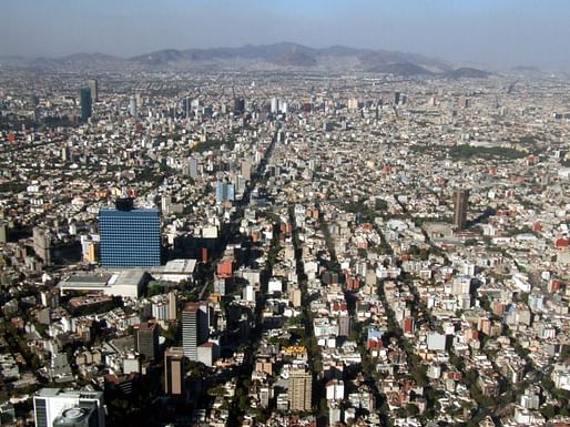Aerial of Mexico City. 