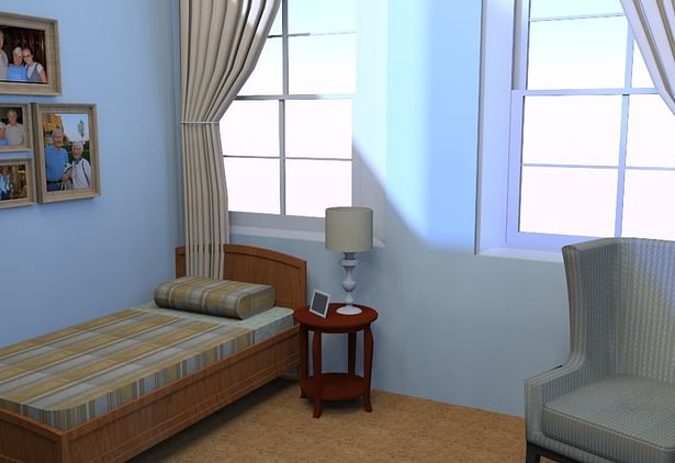 Resident Room with windows for daylighting