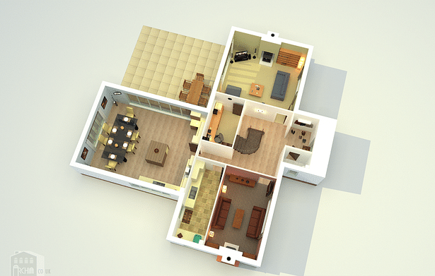 3D proposal ground floor plan.