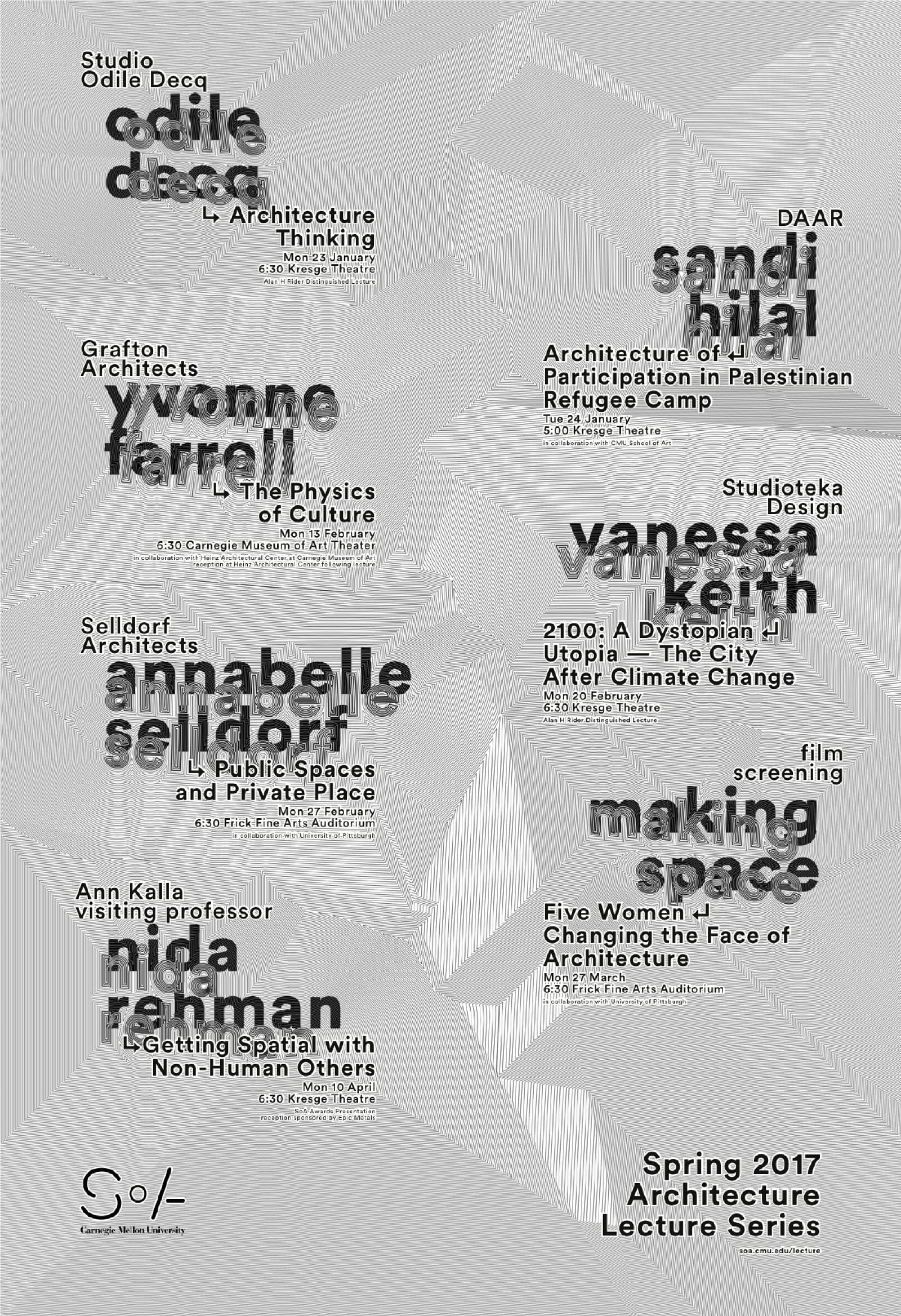 Get Lectured: Carnegie Mellon University, Spring '17 | News | Archinect