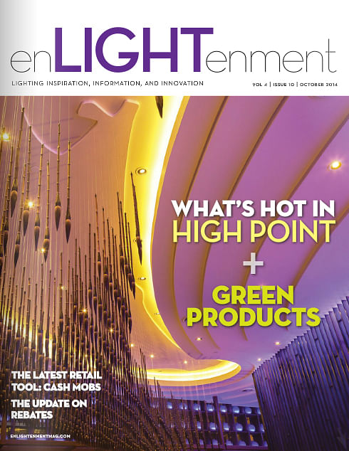 Enlightenment Magazine profiled our Obelisk art lighting design in their October 2014 Green Design Issue