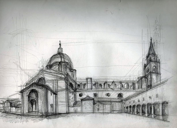 Church, Mantova ,Italy (graphite +ink)