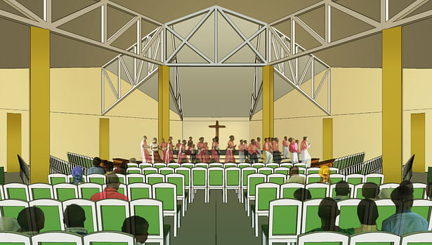 Rendering of the new church building interior. 