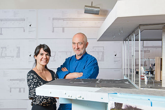 Rolex Arts Initiative Architecture protégée Gloria Cabral with mentor Peter Zumthor. Photo courtesy of Rolex Arts Initiative