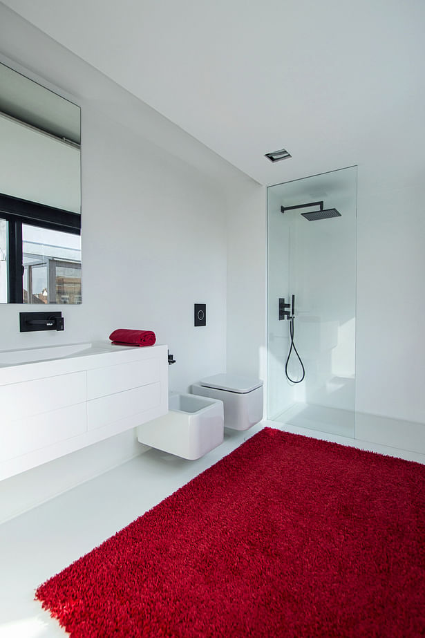 auxiliary bedroom bathroom (Cabinet, wash basin and shower tray made in Corian®) 