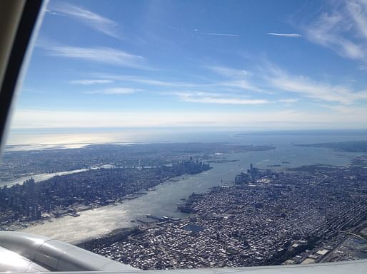 NYC from Airplane Window