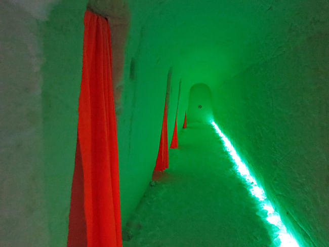 Typical hallway of Ice Hotel outside Rovaniemi: not worth the cost!