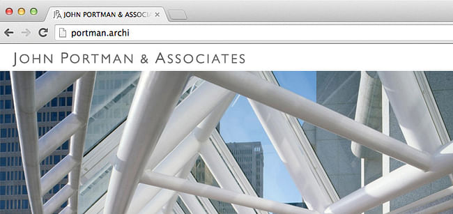 Global architecture firm John Portman & Associates switched to www.PORTMAN.archi for a shorter more memorable web address that maintains their brands identity.