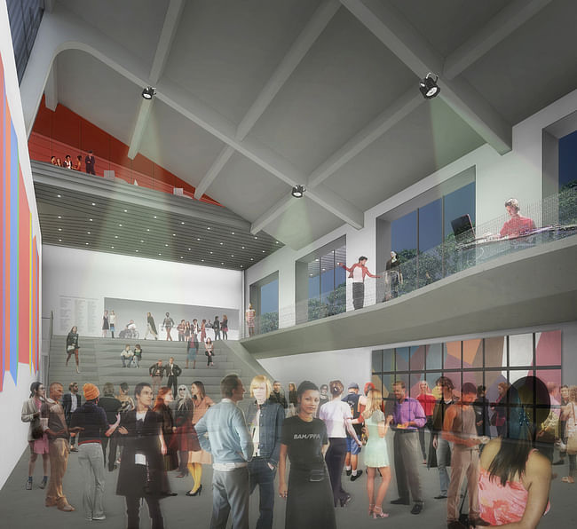 Rendering of the new UC Berkeley Art Museum and Pacific Film Archive (BAM/PFA), designed by Diller Scofidio + Renfro. View of the multi-purpose gallery space and forum. Courtesy of the Regents of University of California.