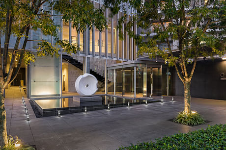 Just edited - slate front foyer with fountain and glass facade, Yokohama 