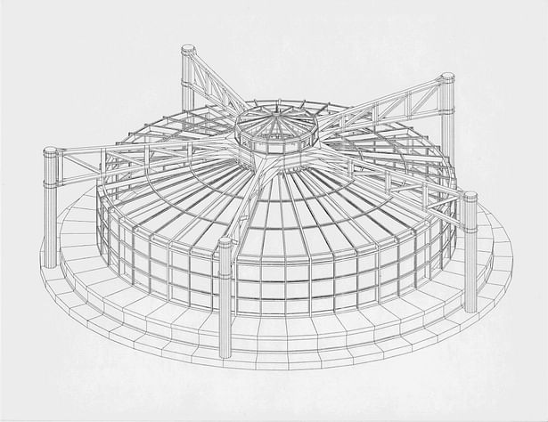 3D CAD model of rotunda View 1